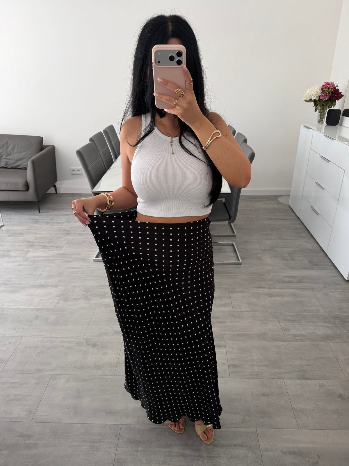 MAXI SEIDENROCK POLKA DOTS