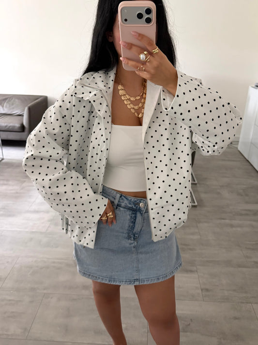 LEICHTE BAUMWOLLJACKE POLKA DOTS Musselin kaufen | Miss Nova