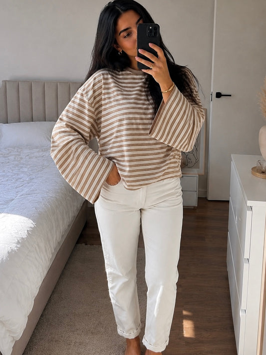 STRIPED COTTON LONGSLEEVE LINNEA Musselin kaufen | Miss Nova