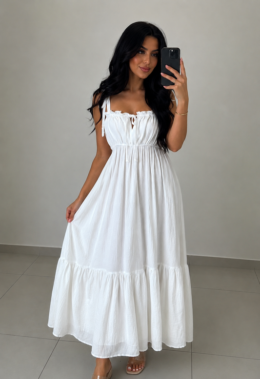 MUSSELIN KLEID AURORA LANG Musselin kaufen | Miss Nova