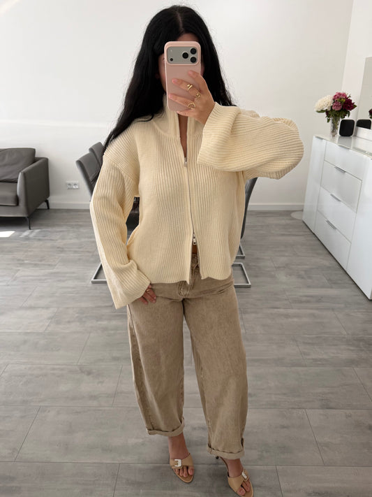 STRETCH BALLOON JEANS VALERIE BEIGE Musselin kaufen | Miss Nova
