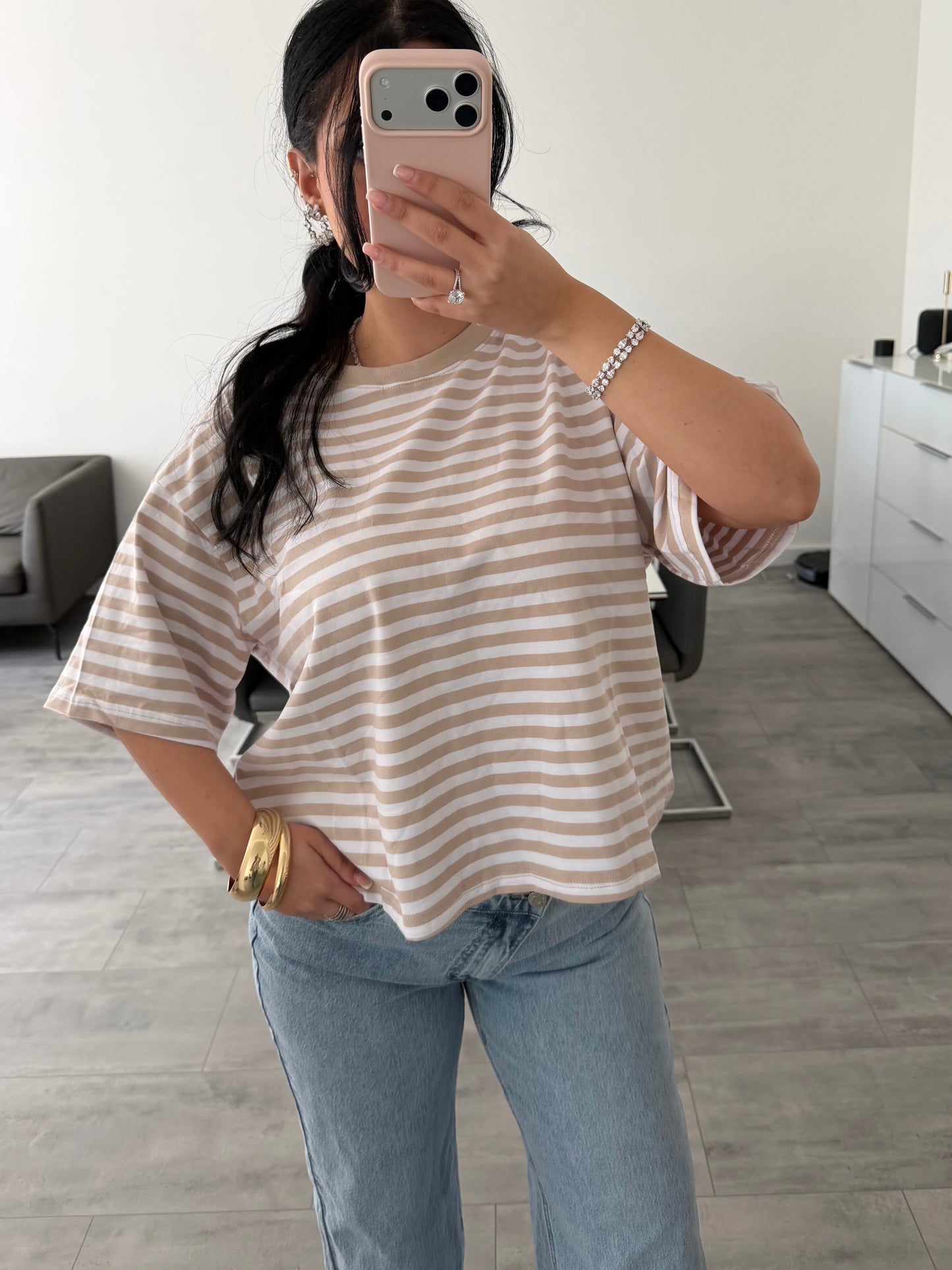 OVERSIZE STRIPED COTTON SHIRT – Miss Nova Damenmode