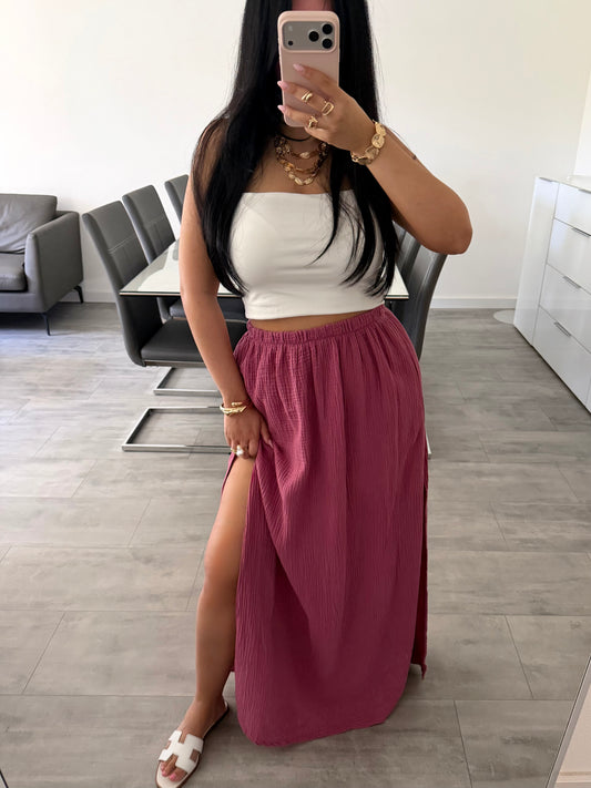 MUSSELIN MAXIROCK MIT SCHLITZ IVANA Musselin kaufen | Miss Nova