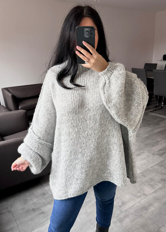OVERSIZE PULLOVER FIONA GRAU