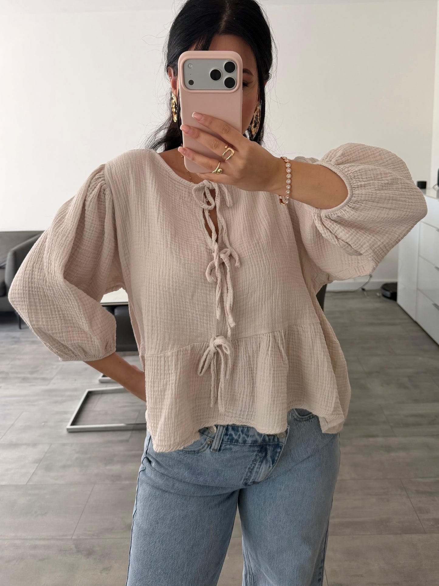 MUSSELIN BLUSE PENELOPE MIT SCHLEIFEN – Musselin Mode Miss Nova
