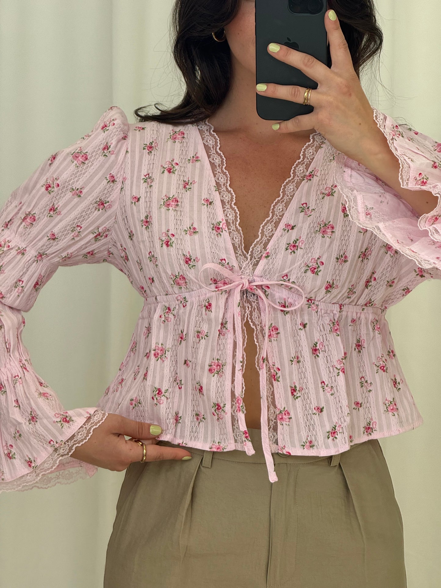 FLORALE BAUMWOLLBLUSE VALERIA MIT BLUMENMUSTER