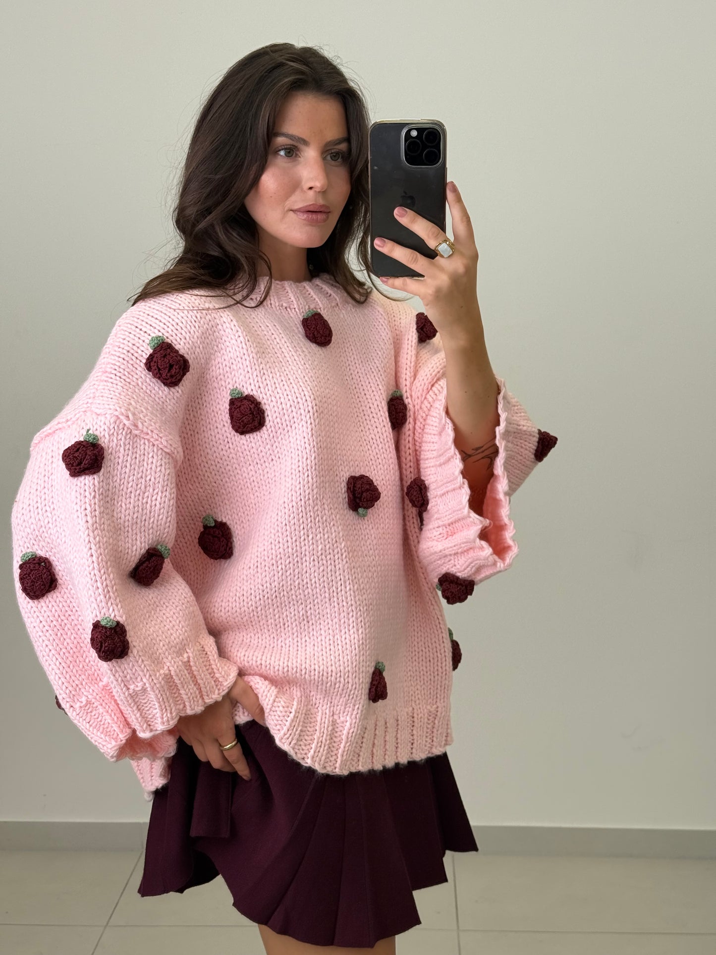 CROCHET PULLOVER ROSALIA ROSE – Miss Nova Damenmode
