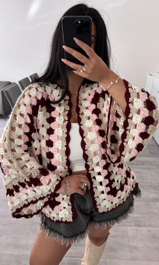 CROCHET CARDIGAN SOFT BLUSH