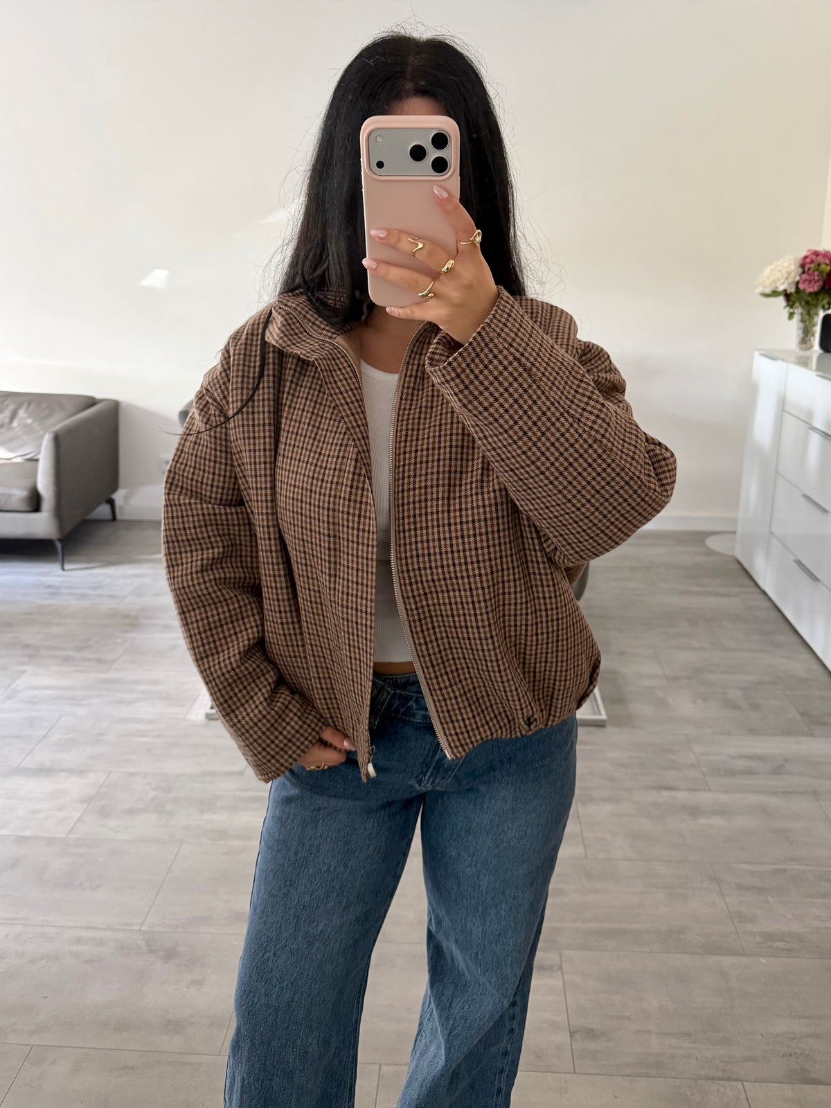 LEICHTE KARO-JACKE GINA BRAUN