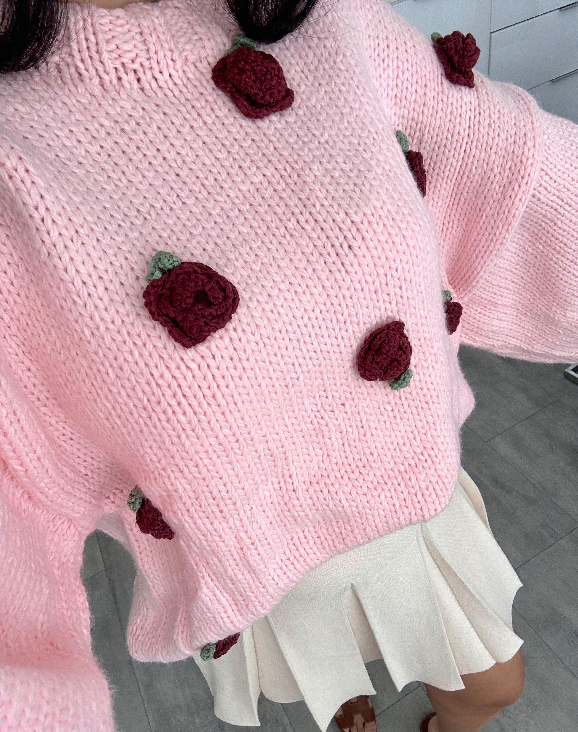 CROCHET PULLOVER ROSALIA ROSE – Miss Nova Damenmode