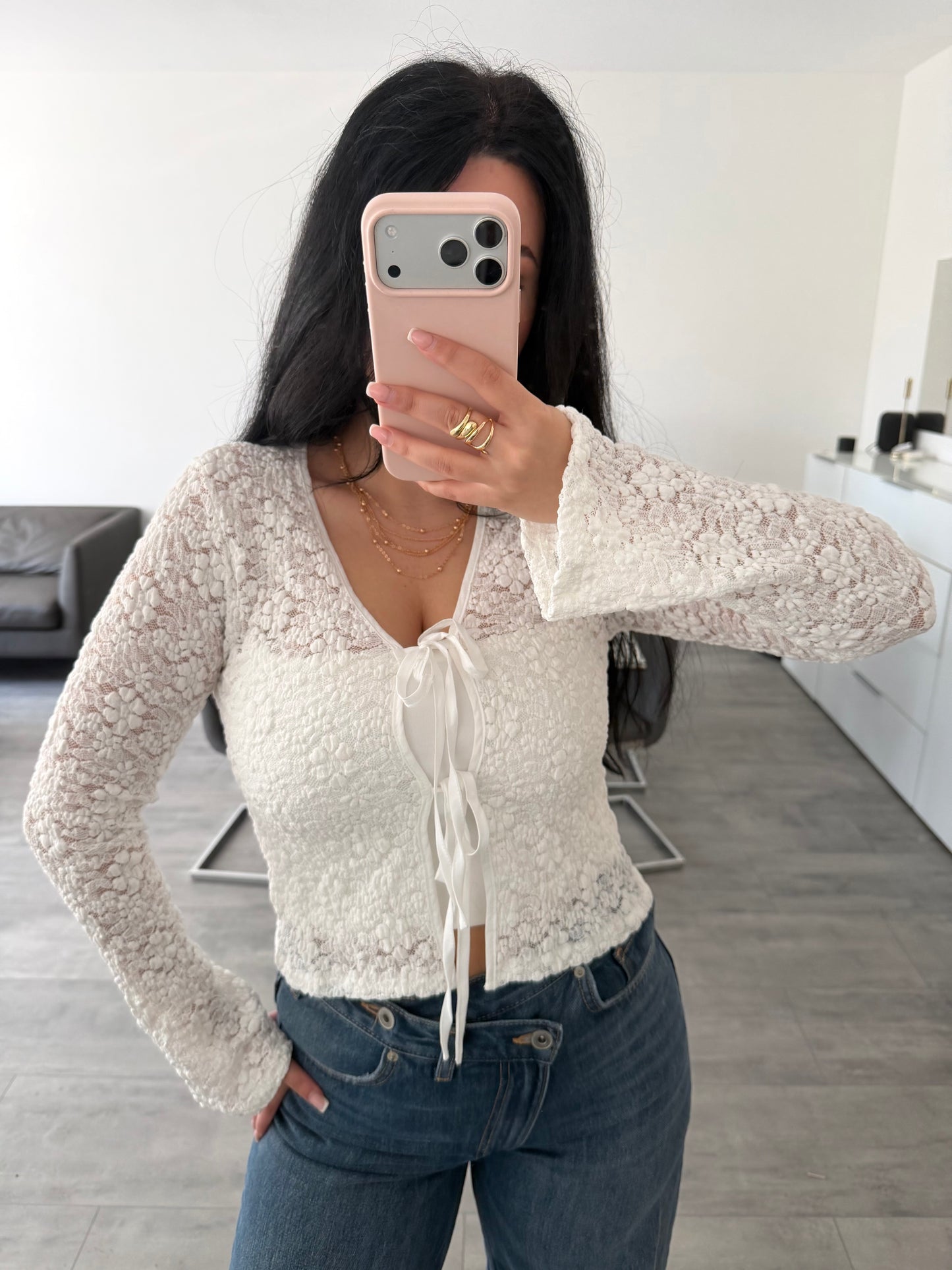 SPITZEN-OBERTEIL JULIA MIT SCHLEIFEN