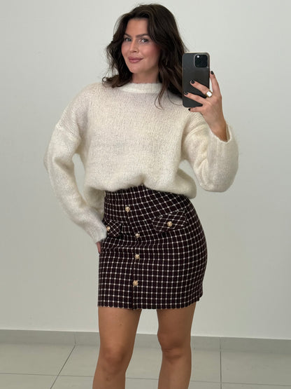 TWEED ROCK MIT GOLDENEN KNÖPFEN LARISSA