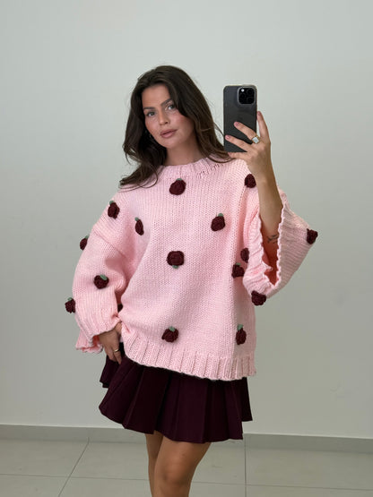 CROCHET PULLOVER ROSALIA ROSE – Damenmode bei Miss Nova