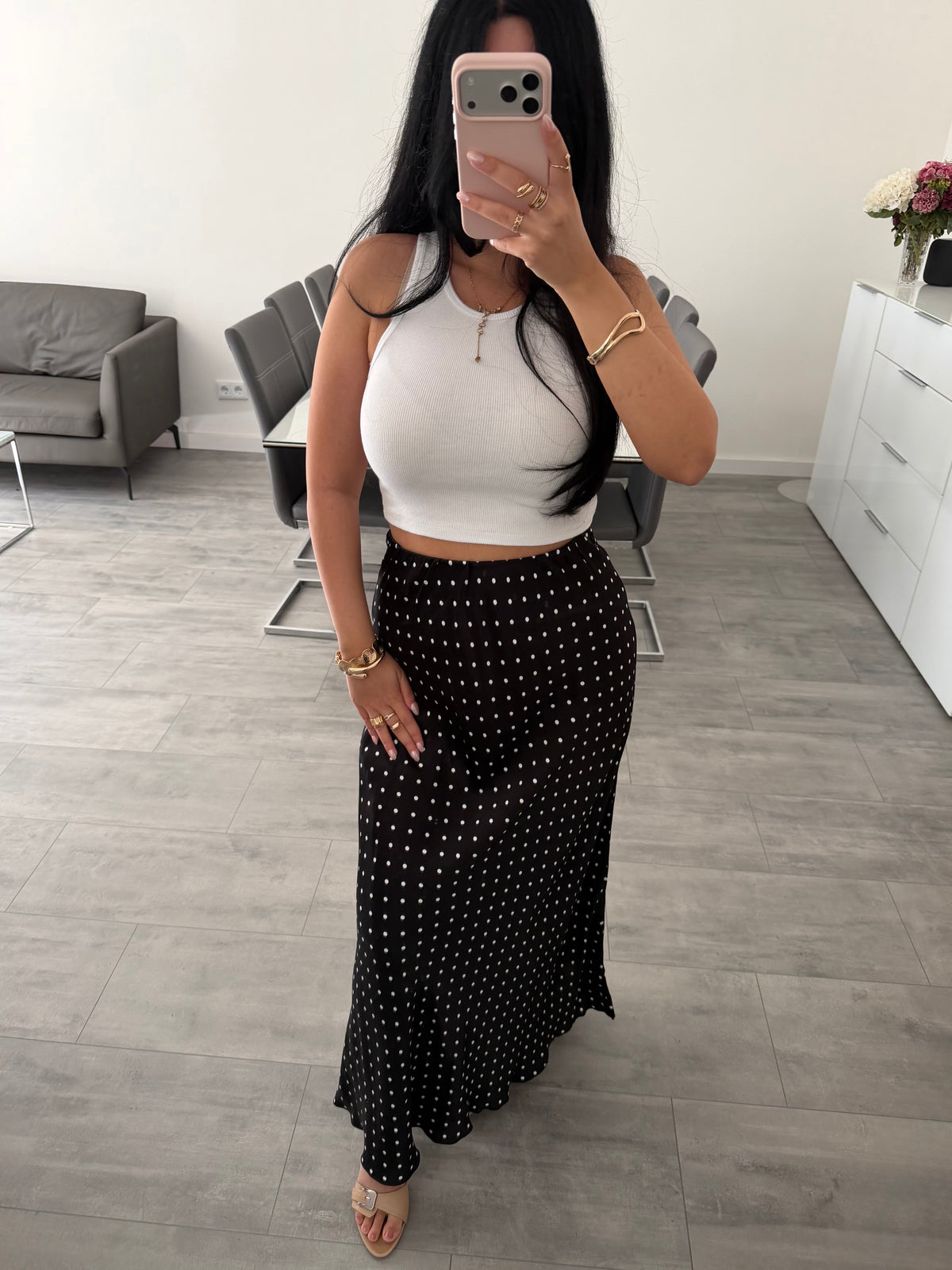 MAXI SEIDENROCK POLKA DOTS