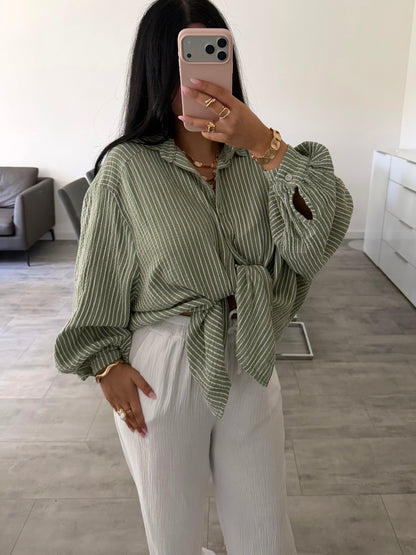 MUSSELIN BLUSE FABIENNE STREIFEN – Musselin Bluse bei Missnova