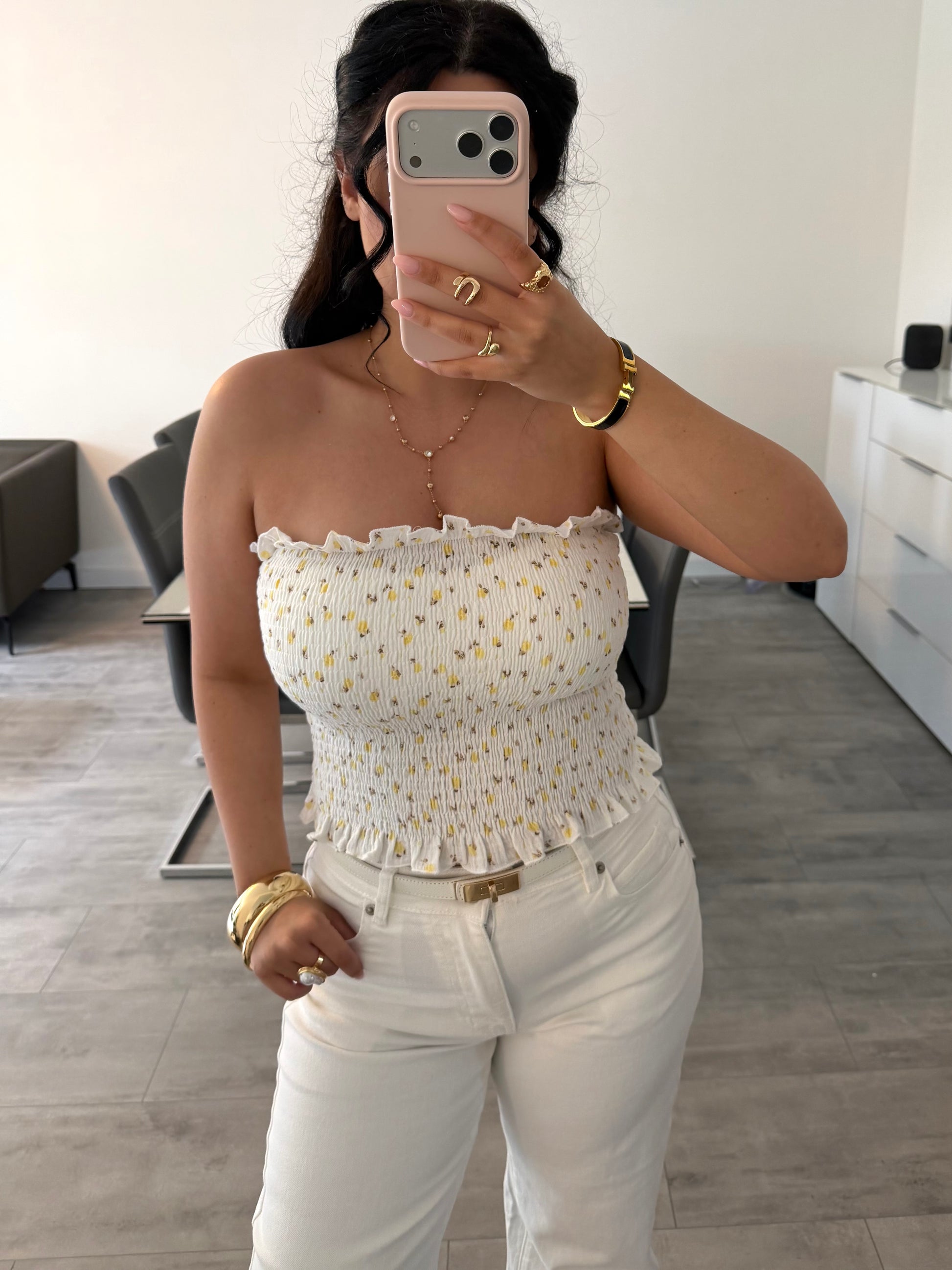 MUSSELIN BANDEAU TOP BLÜMCHENLIEBE – Musselin Mode Miss Nova