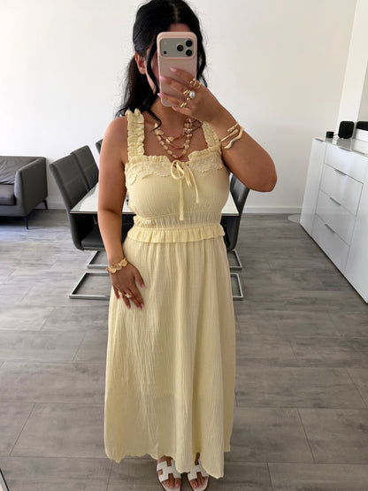 MUSSELIN KLEID MIT SPITZE ZİNAYA