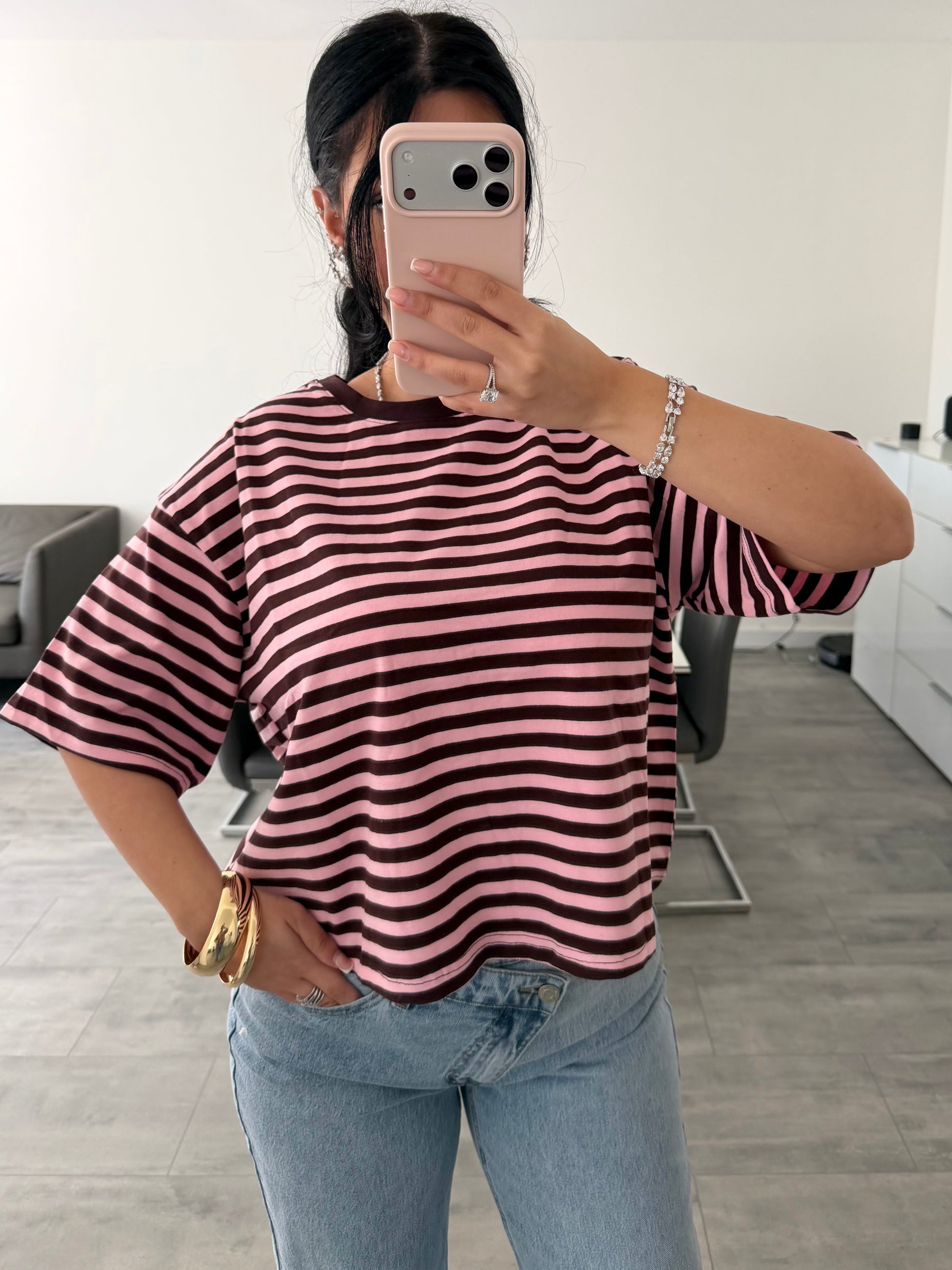 OVERSIZE STRIPED COTTON SHIRT – Miss Nova Damenmode