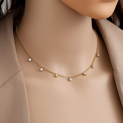 Edelstahl Halskette Diamond Dots – Miss Nova Damenmode