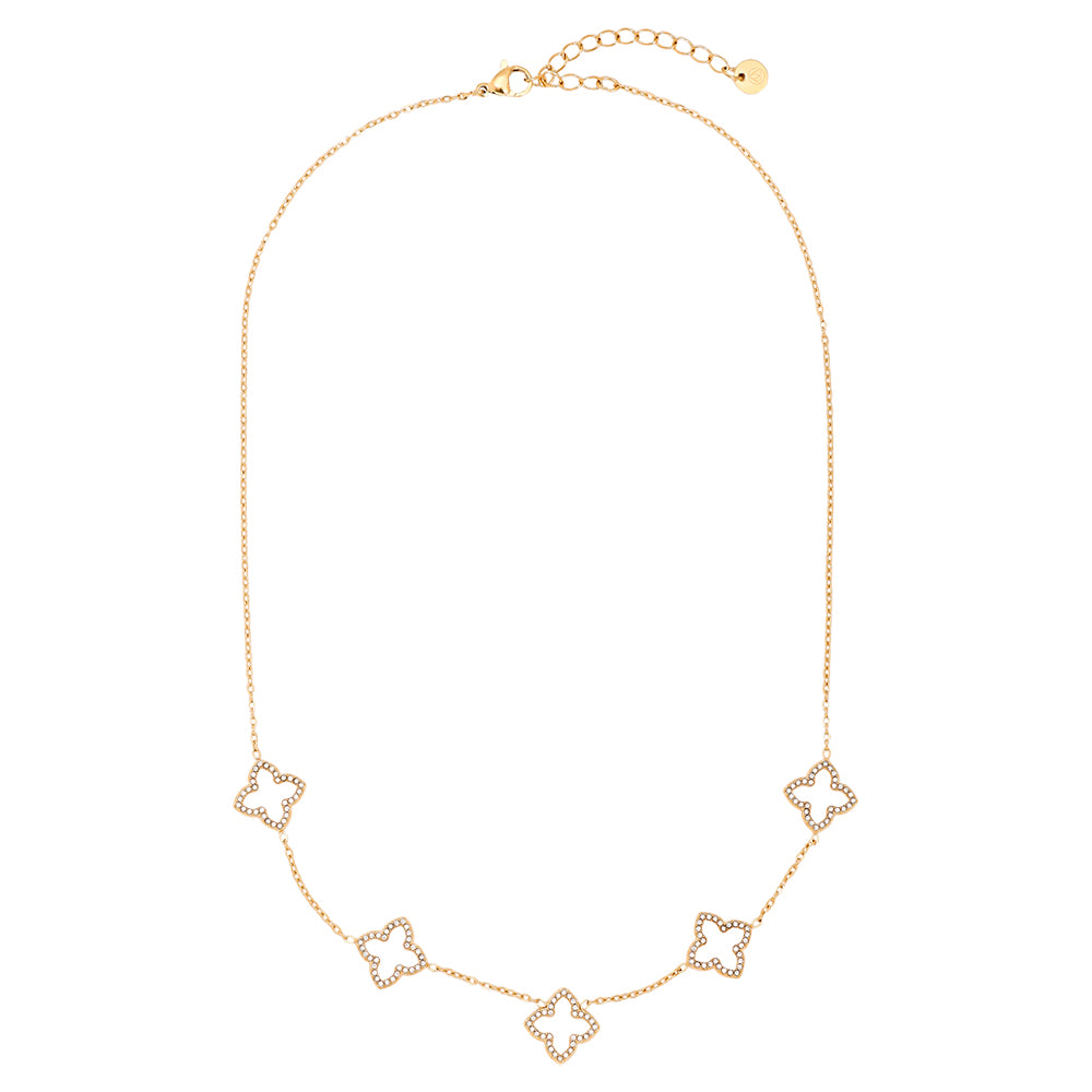 Edelstahl Halskette Sparkling Lucky Flowers – Miss Nova Damenmode