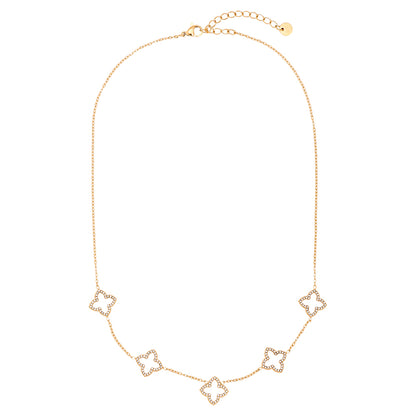 Edelstahl Halskette Sparkling Lucky Flowers – Miss Nova Damenmode