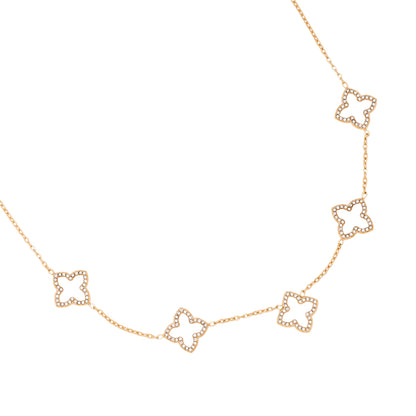 Edelstahl Halskette Sparkling Lucky Flowers – Miss Nova Damenmode