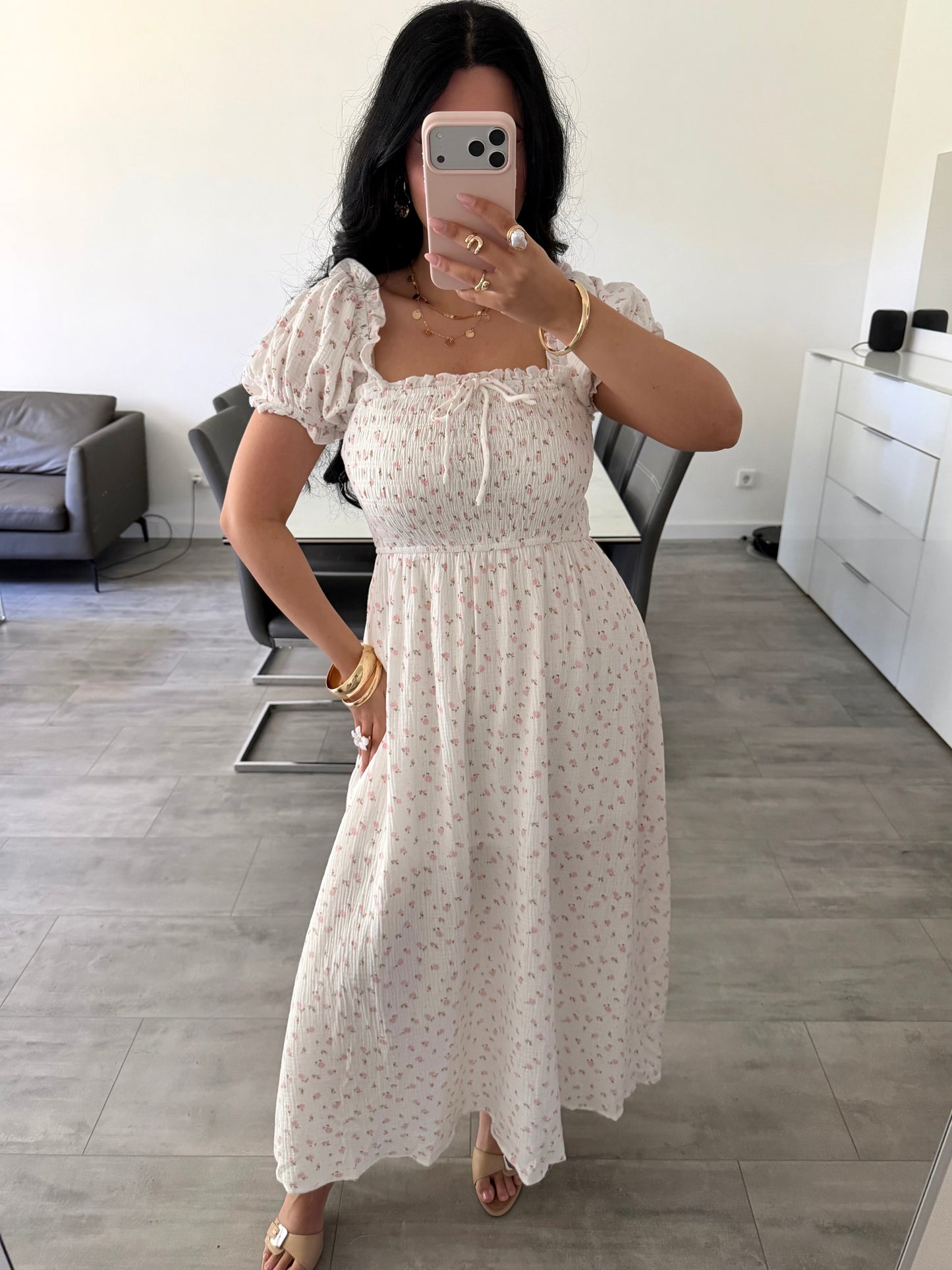 Musselin Kleid Camelia Mit Blumenmuster | Musselin Mode | missnova.de