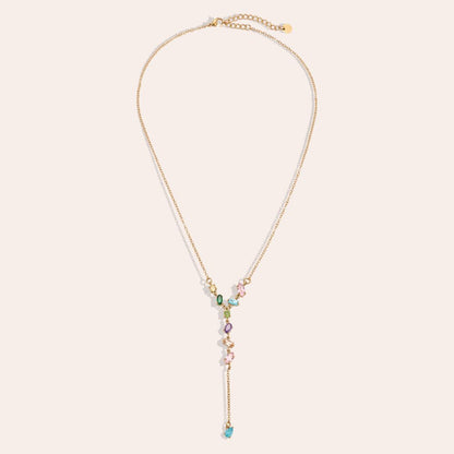 Edelstahl Halskette Gemstones Bunt – Edelstahl Schmuck bei Missnova
