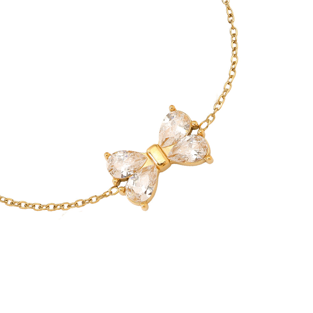 EDELSTAHL ARMKETTE DIAMOND BOW – Miss Nova Damenmode