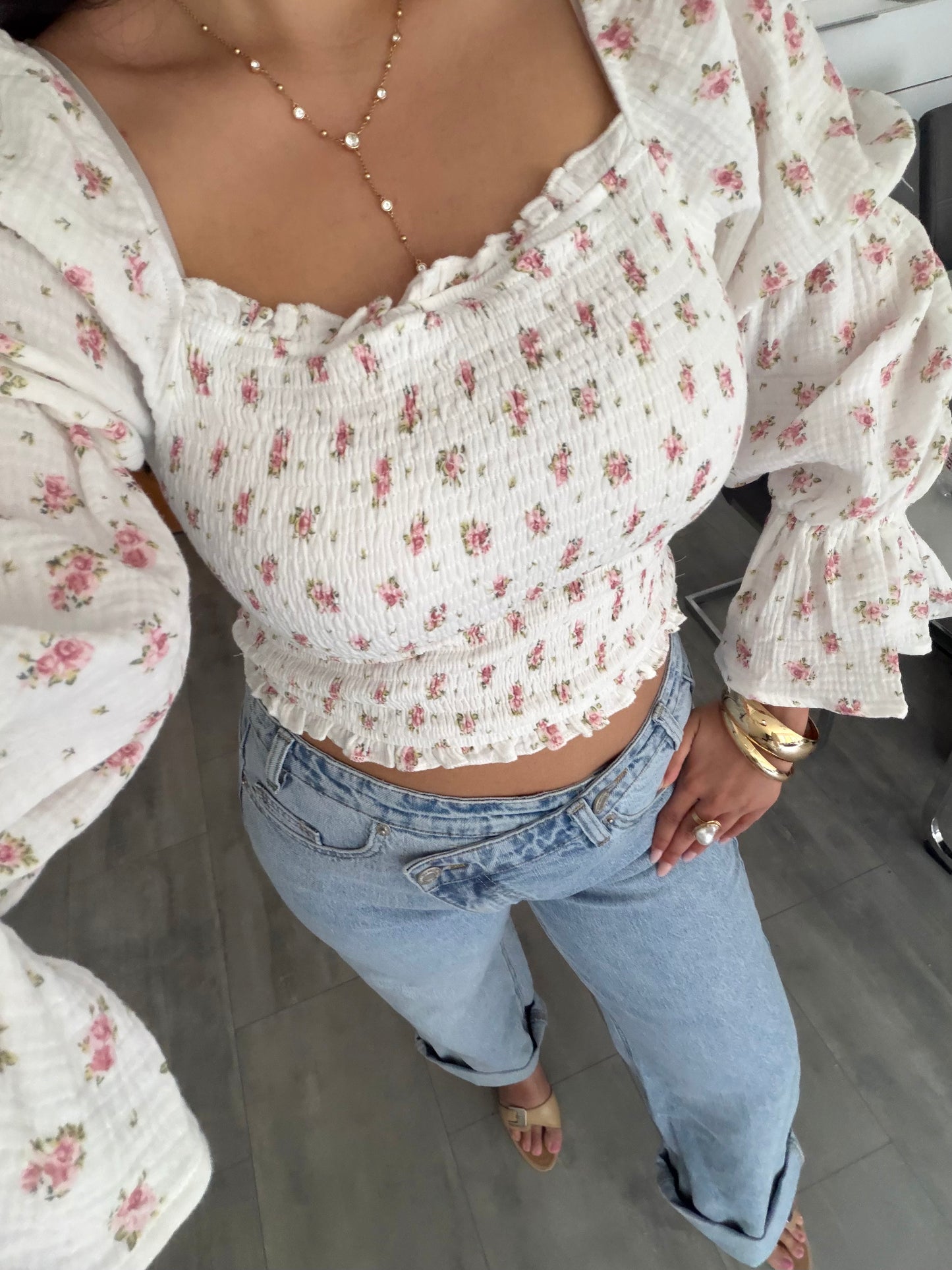 MUSSELIN BLUSE DAFINA MIT BLÜMCHEN – Musselin Mode Miss Nova