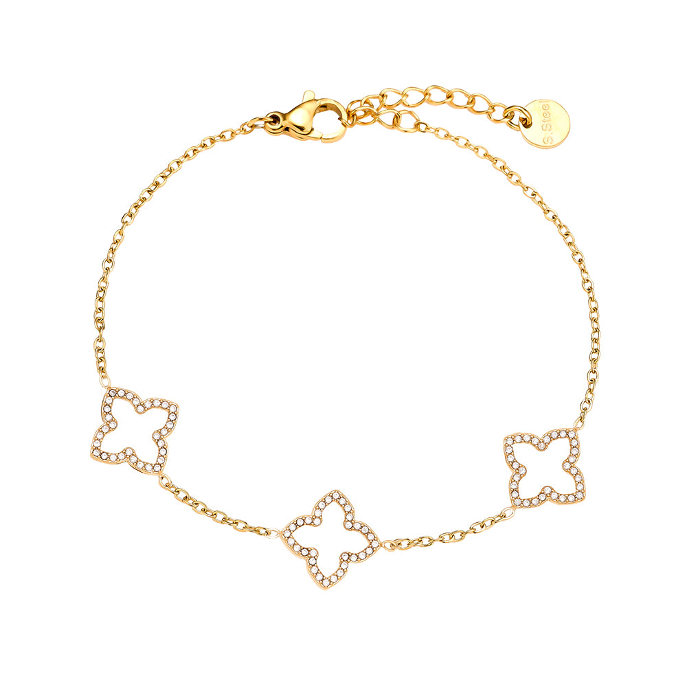 Edelstahl Armband Sparkling Lucky Flowers – Miss Nova Damenmode