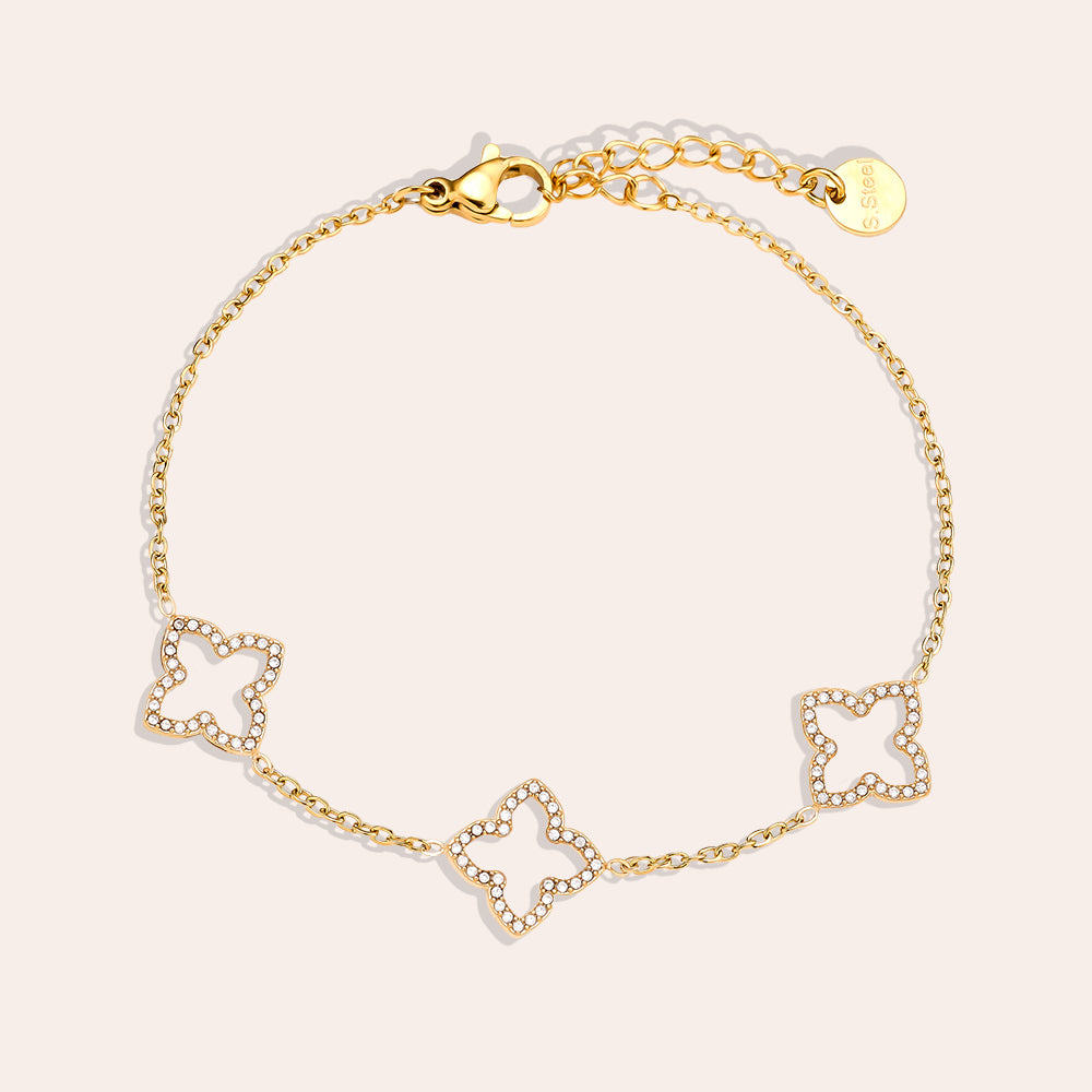 Edelstahl Armband Sparkling Lucky Flowers – Damenmode bei Miss Nova