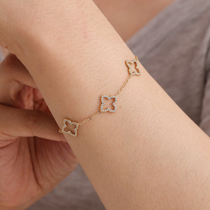 Edelstahl Armband Sparkling Lucky Flowers – Miss Nova Damenmode
