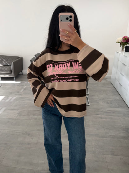 OVERSIZE SWEATSHIRT STREIFEN NEW YORK CITY