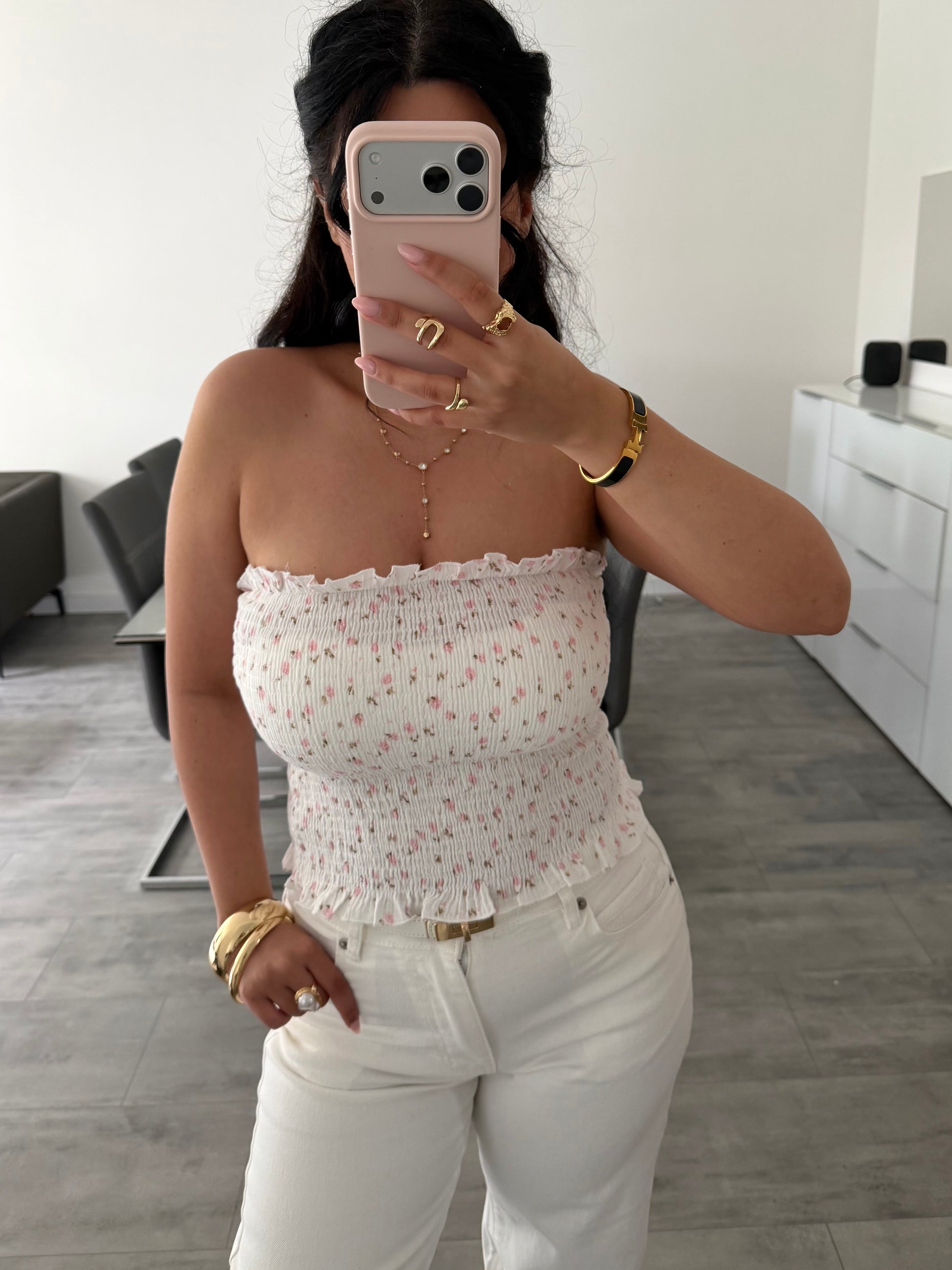 MUSSELIN BANDEAU TOP BLÜMCHENLIEBE – Musselin Mode Miss Nova