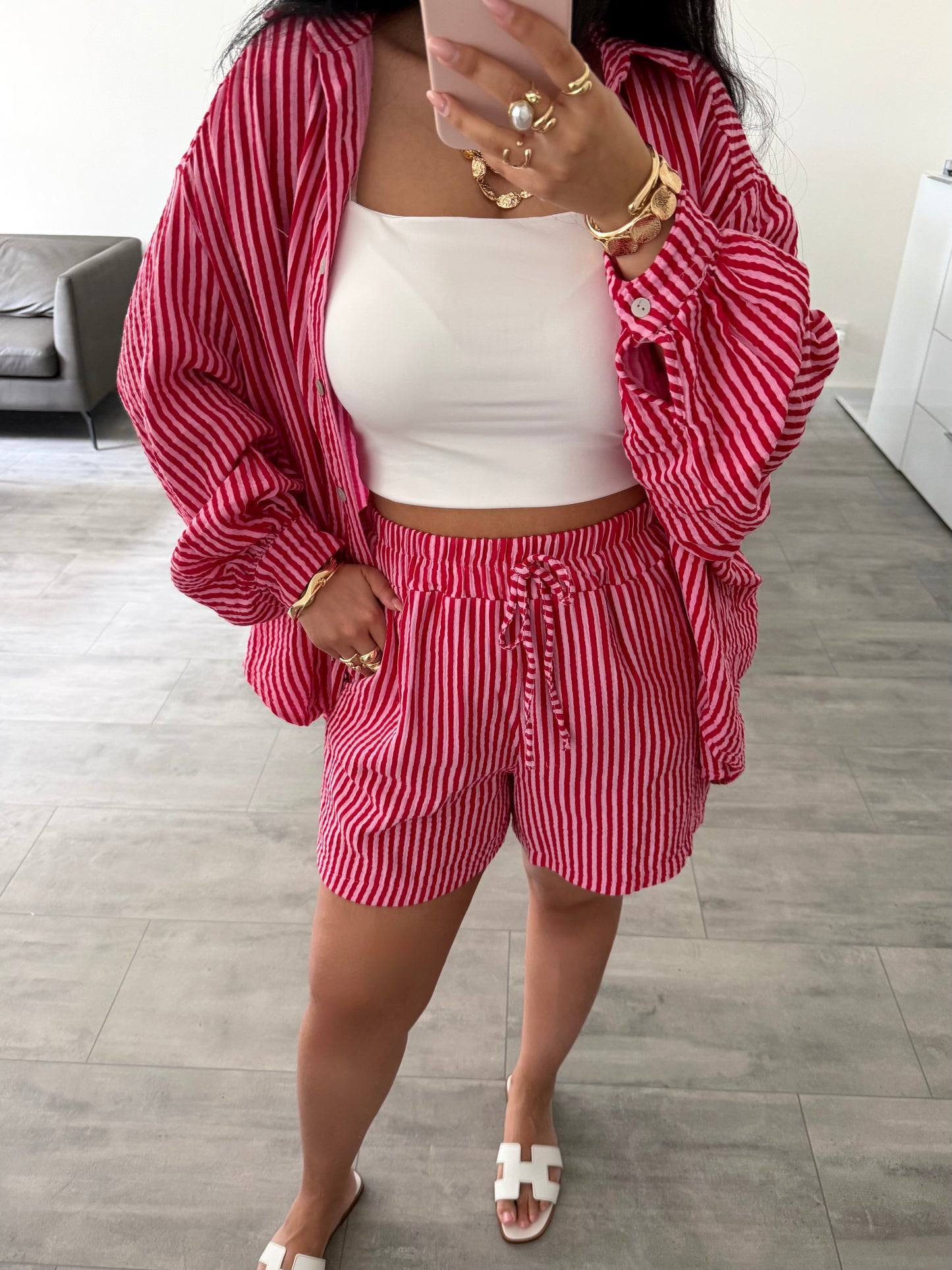 MUSSELIN SHORTS ALMA STREIFEN