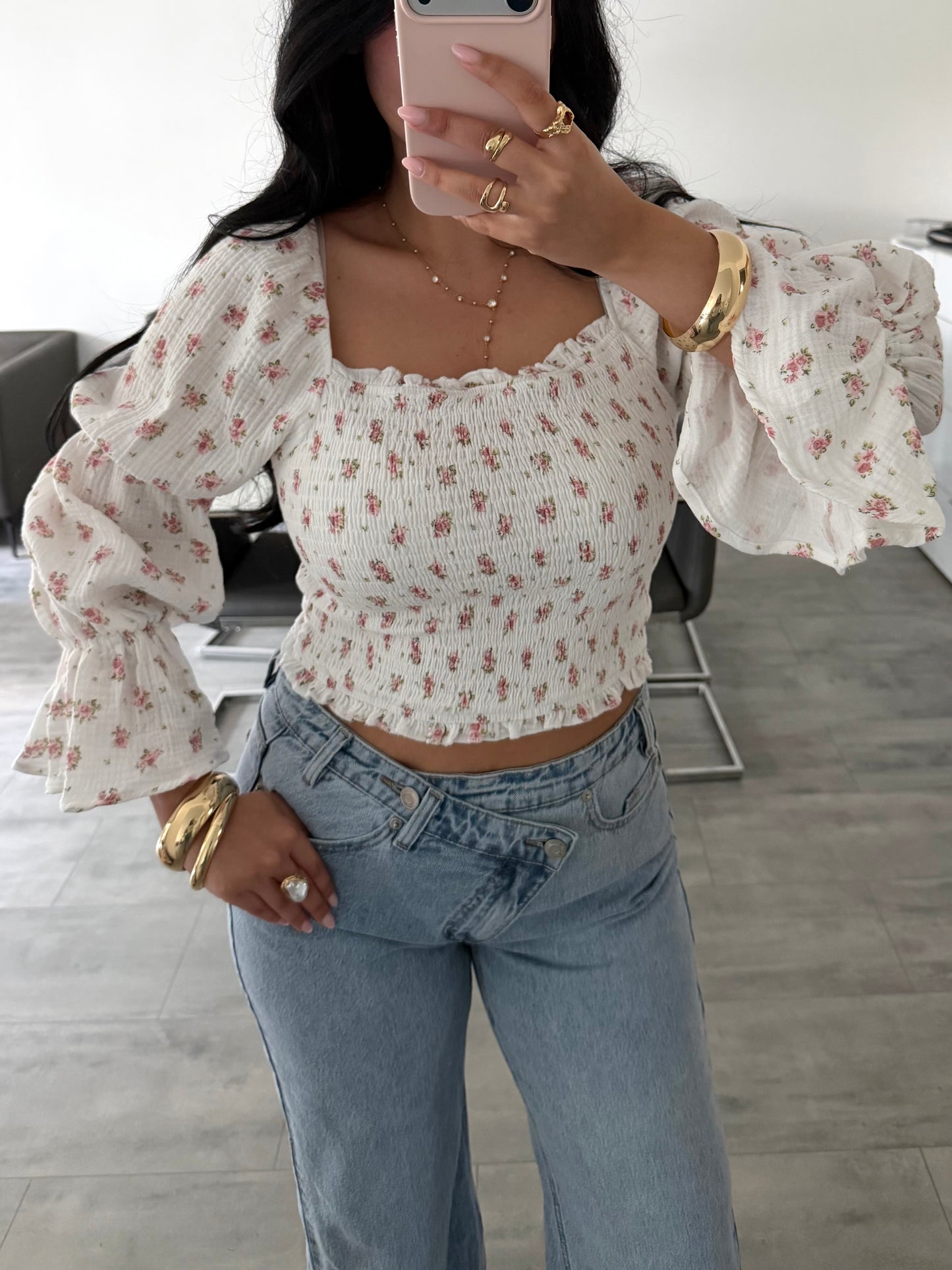 MUSSELIN BLUSE DAFINA MIT BLÜMCHEN – Musselin Mode Miss Nova