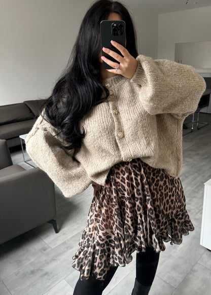 CARDIGAN FINA KURZ TAUPE