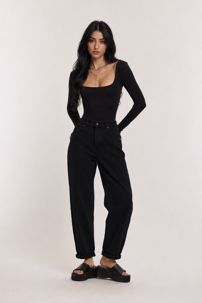 STRETCH MOM JEANS LANA SCHWARZ