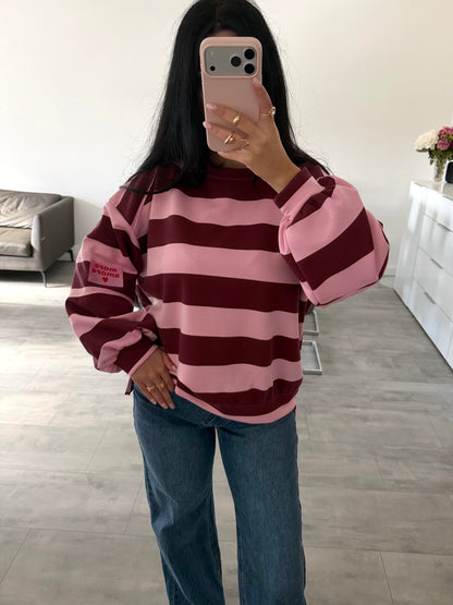 OVERSIZE SWEATSHIRT STREIFEN MORE AMORE