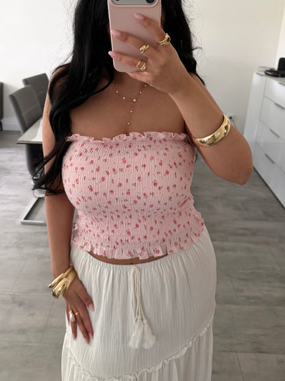 MUSSELIN BANDEAU TOP BLÜMCHENLIEBE – Musselin Mode Miss Nova