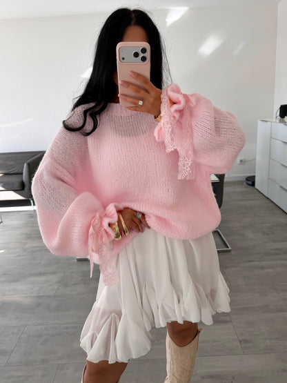 SOFT PULLOVER MIT SPITZENÄRMEL MARA – Miss Nova Damenmode