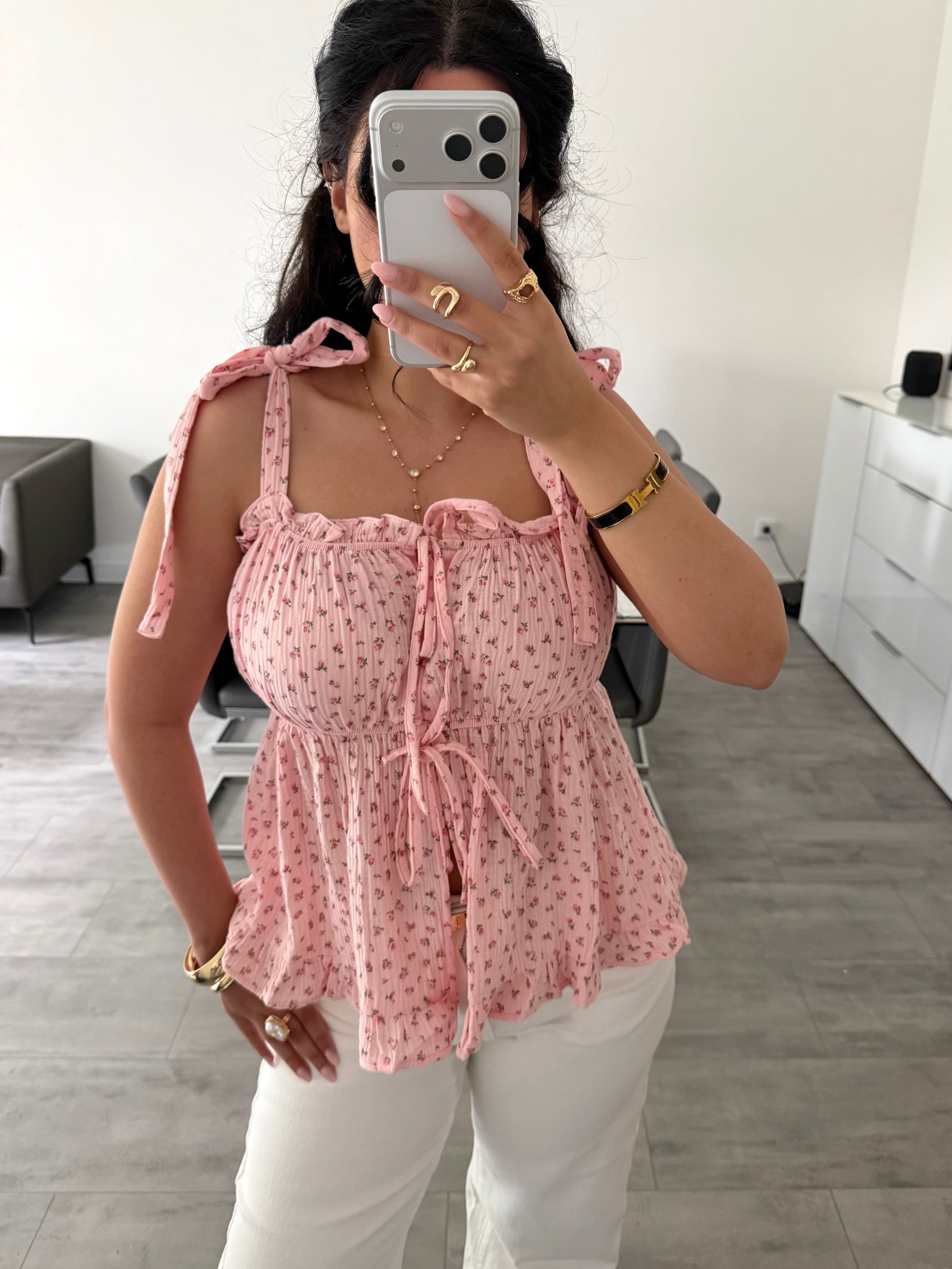 MUSSELIN TOP SOMMERBLÜTE – Musselin Mode Miss Nova