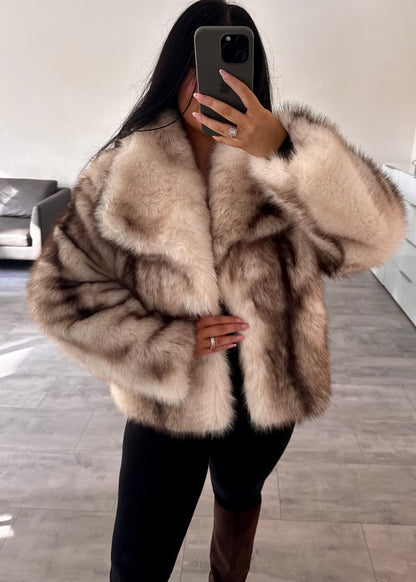 KUNSTFELLJACKE BELLA CREME – Miss Nova Damenmode