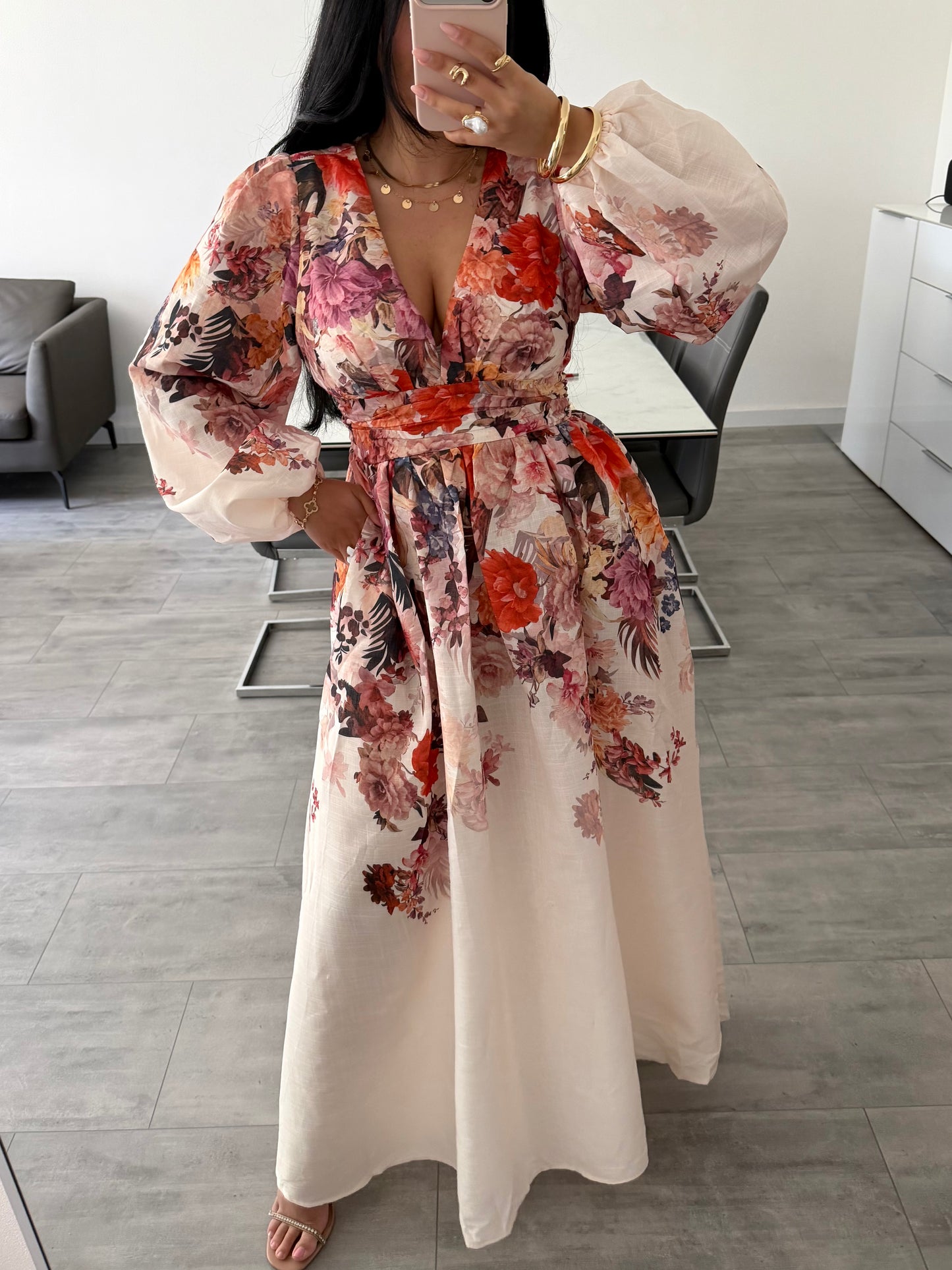 BAUMWOLL-LEINEN MAXIKLEID AMELA