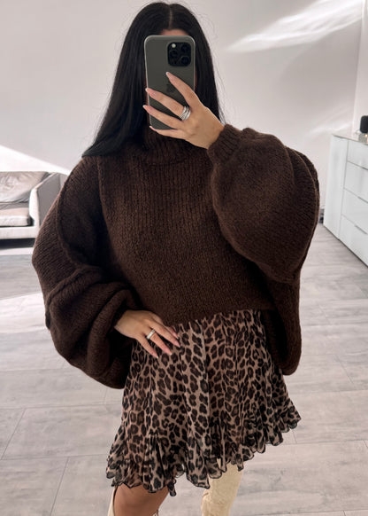 OVERSIZE PULLOVER FIONA DUNKELBRAUN