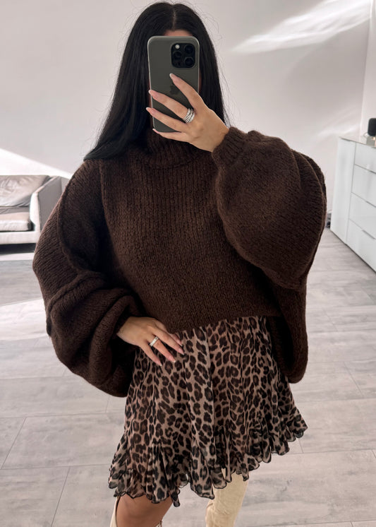 OVERSIZE PULLOVER FIONA DUNKELBRAUN