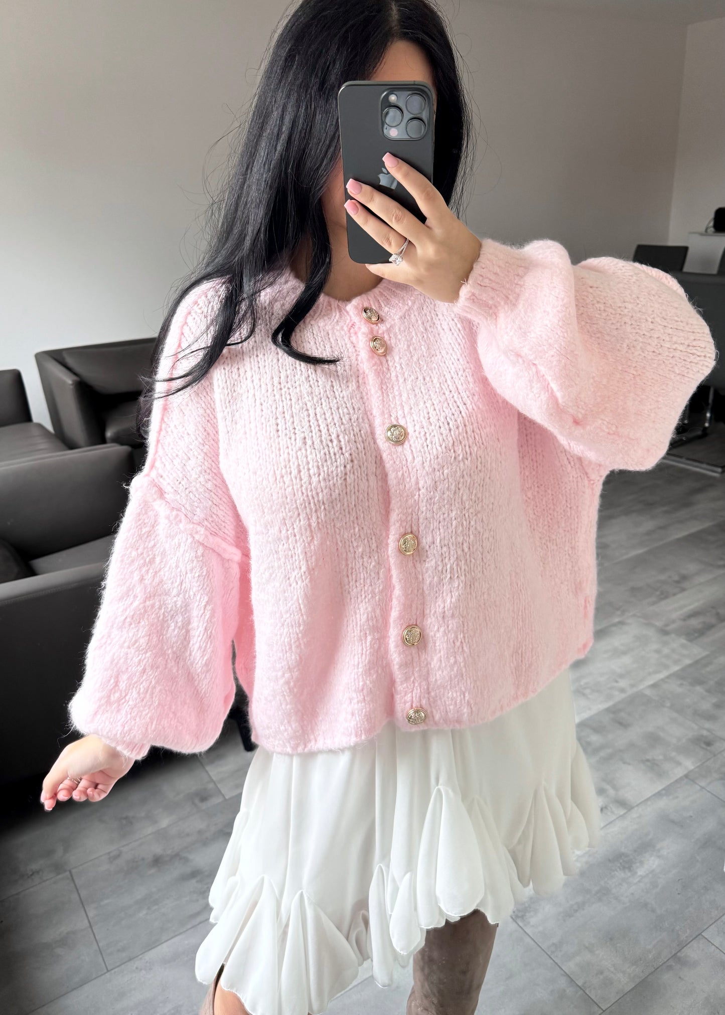 CARDIGAN FINA KURZ HELLROSA