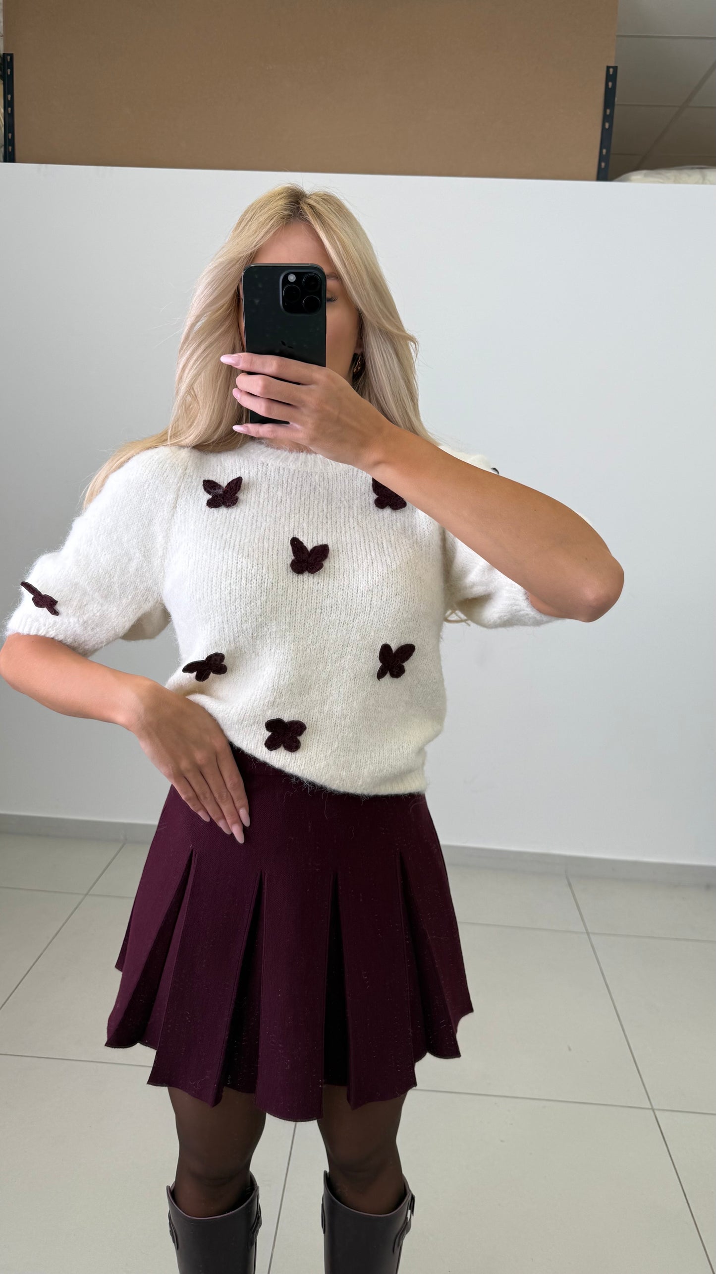 FALTENROCK LARA WEINROT