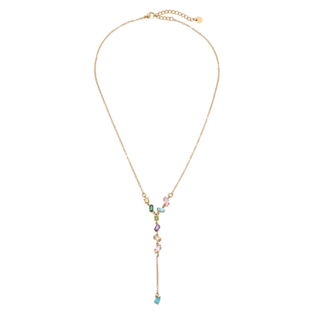 Edelstahl Halskette Gemstones Bunt – Edelstahl Schmuck bei Missnova